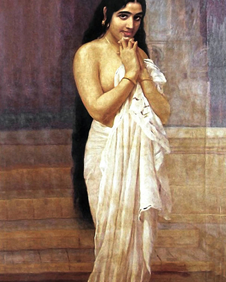Indian Girl After Bath by Raja Ravi Verma