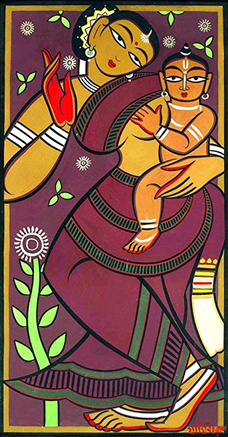 Mother and Child by Jamini Roy